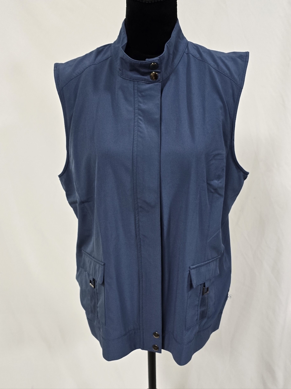 Zenergy by Chico's women 3/XL full zip vest‎ jacket flap pockets mesh lining